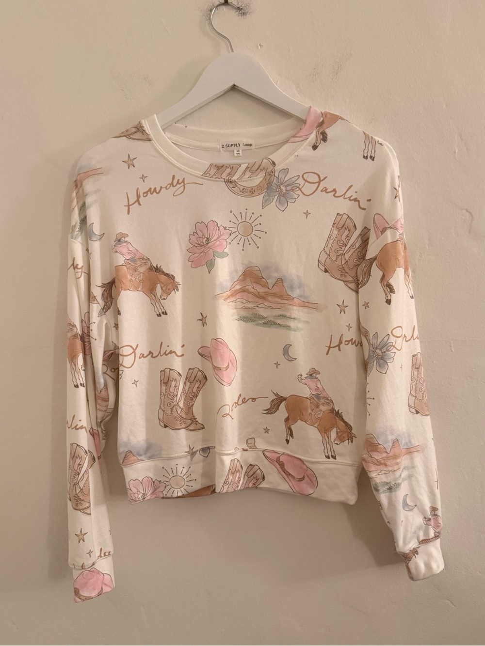 Z Supply Desert Rose Long Sleeve with Pastel Western Print